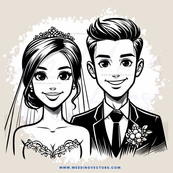 wedding portrait with bride and groom