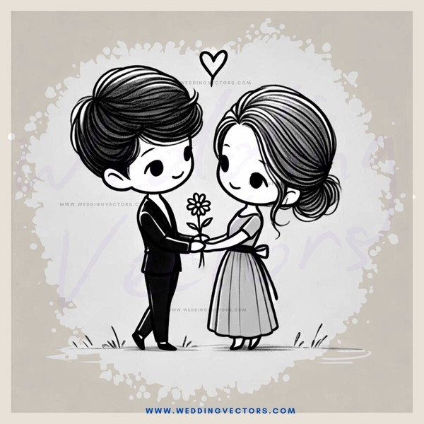 a couple in black and white