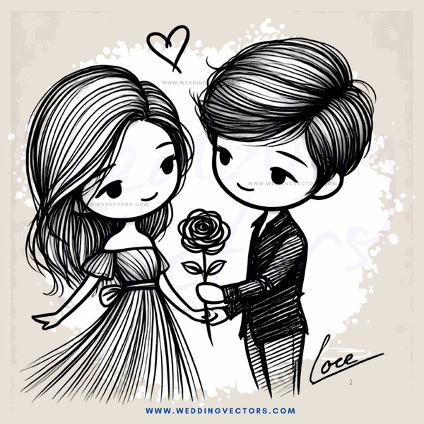 a boy and girl holding roses