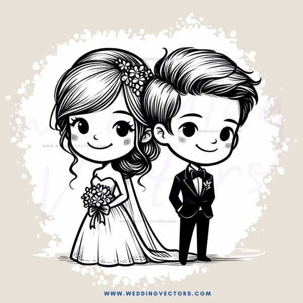 a bride and groom portrait