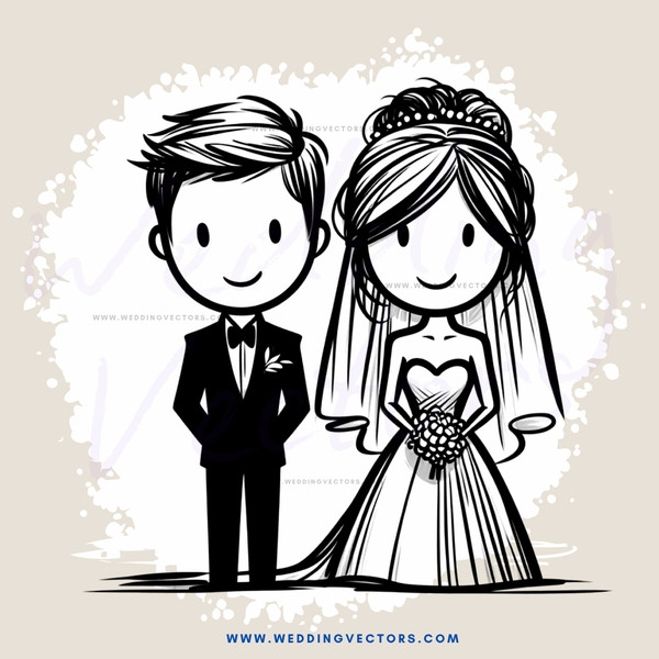 a bride and groom standing together