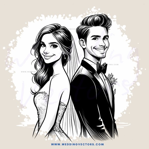 a bride and groom posing for their picture