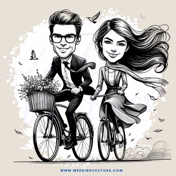 a man and woman riding bicycles