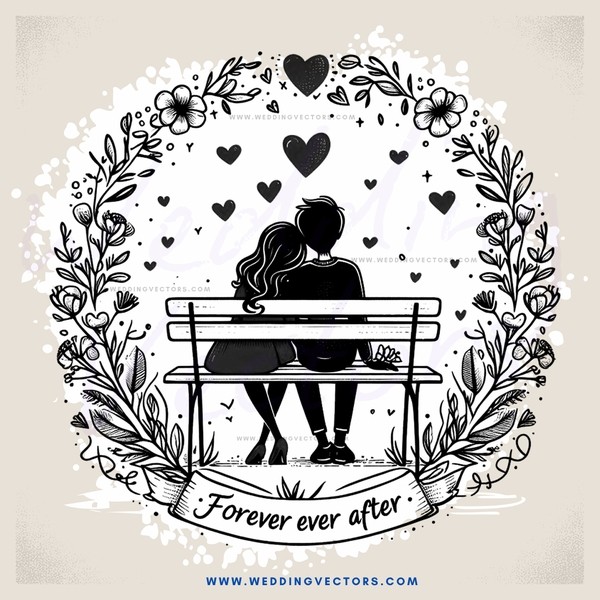 foreverever after on bench hugging picpng