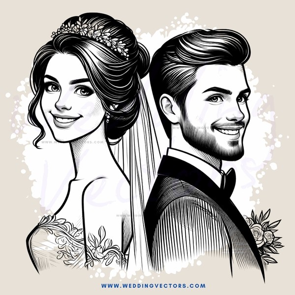 newlywed bride and groom portrait