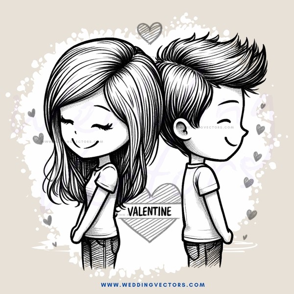 valentine's day cartoon drawing