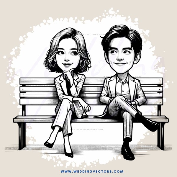 a boy and girl sitting on a bench