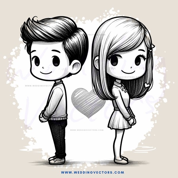 boy and girl with hearts