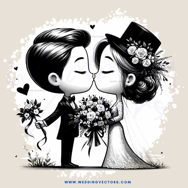 a couple in black and white