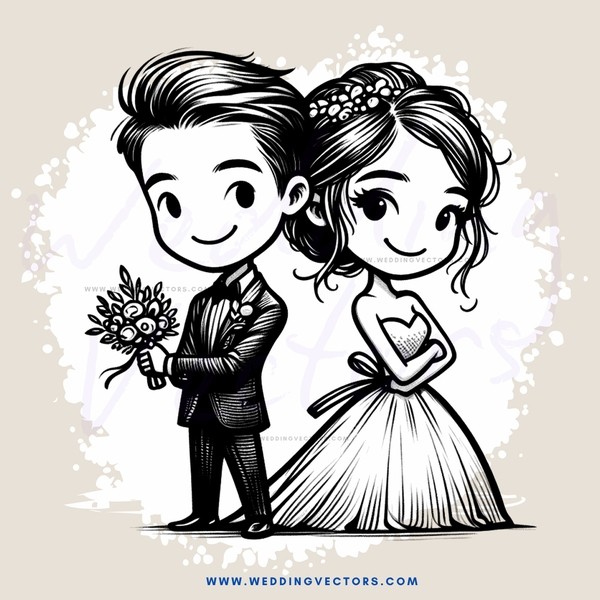couple's wedding picture in black and white