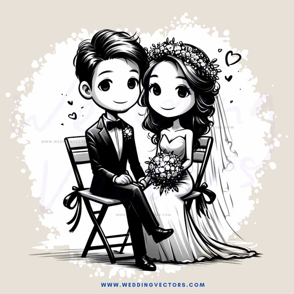 wedding animation character drawing