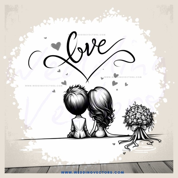 lovers with flowers on table