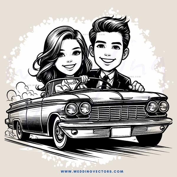 car with couple smiling and hugging in back seat