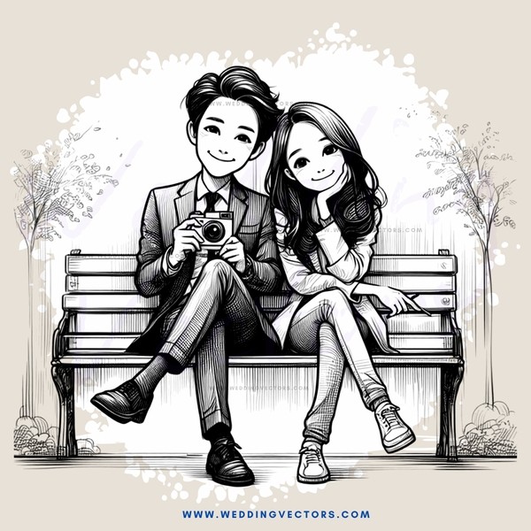 two people on a bench