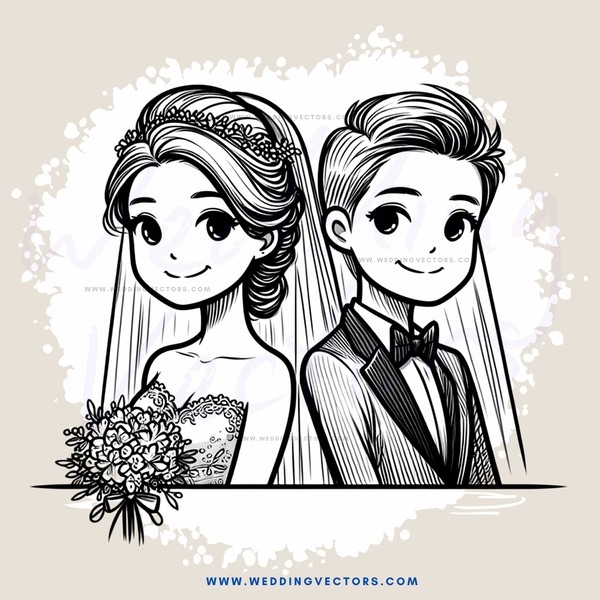 bride and groom standing next to each other