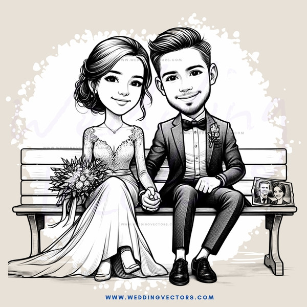 couple posing on bench with bride and groom