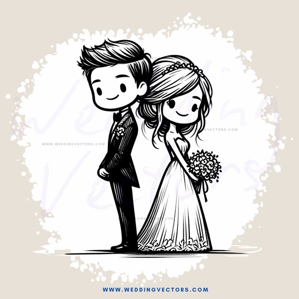a couple at their wedding