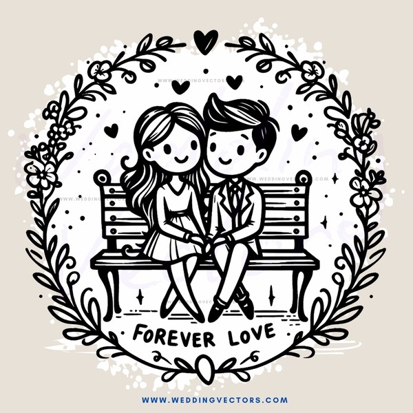 forever love poster in black and white