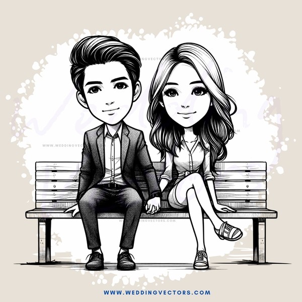 a boy and girl sitting on a bench