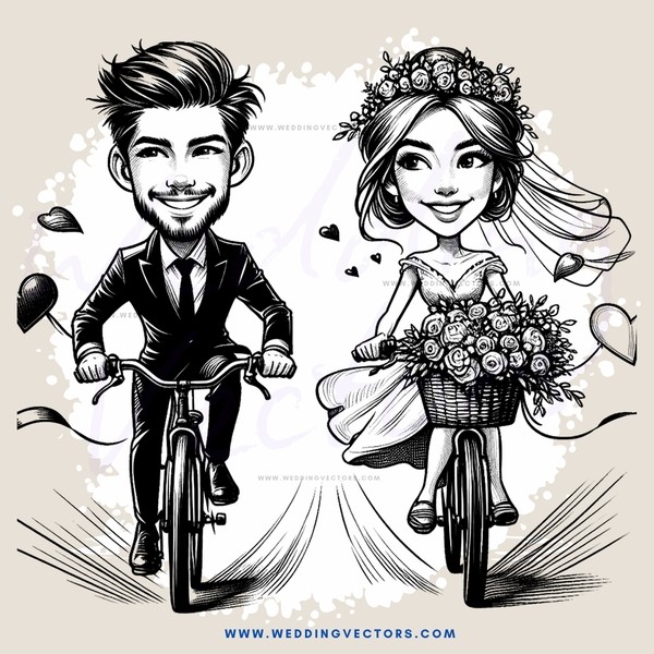 man and lady on bicycles