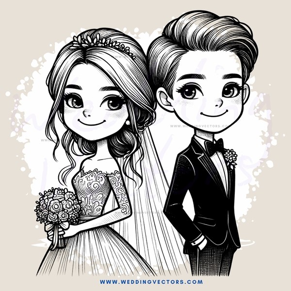 a wedding bride and groom portrait