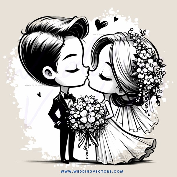 a couple kissing with flowers and rings