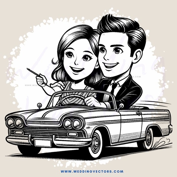 a couple riding in a car