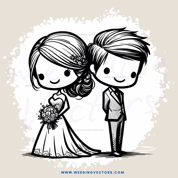 a bride and groom standing together