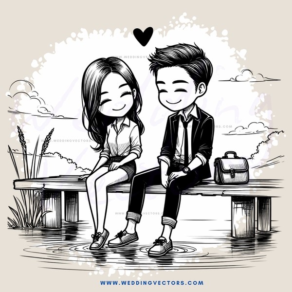 couple on bench with luggage