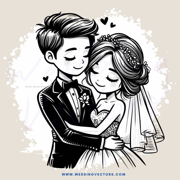 a couple hugging on their wedding day
