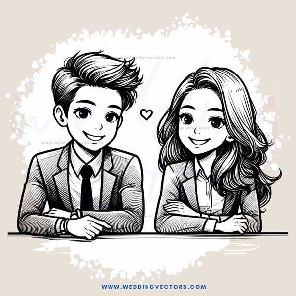 a happy couple sitting together