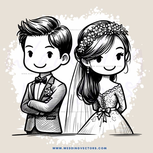 a couple's face drawing in black and white