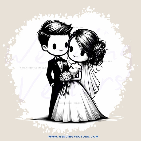 wedding portrait in black and white
