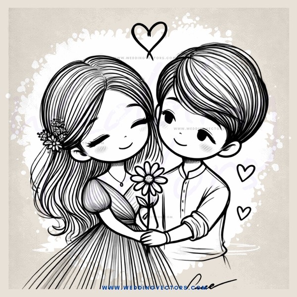 a couple embracing in a flower garden