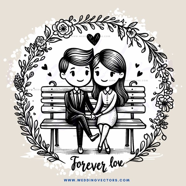 forever love poster in black and white