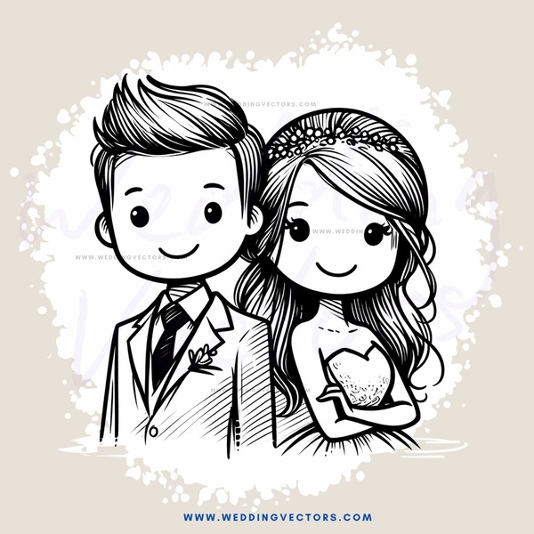 a couple in wedding attire posing for their picture