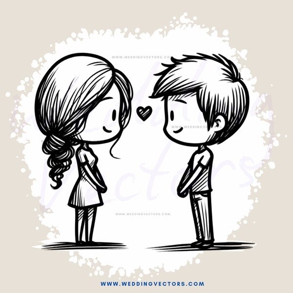 two people shaking hands with an 'i love you' heart above their head