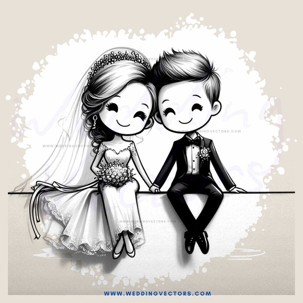 the bride and groom's picture