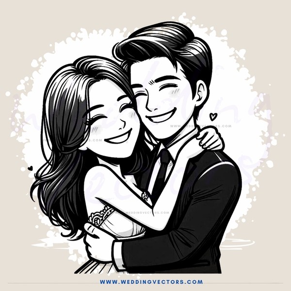 couple embrace in happy moment