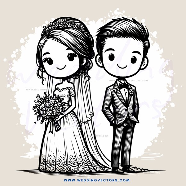 newlyweds posing for picture