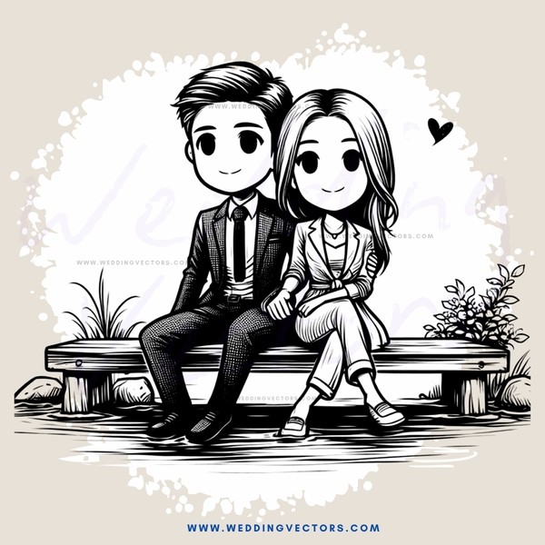 a man and woman sitting together on a bench
