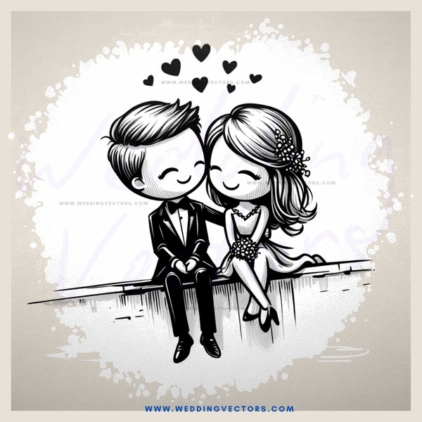 a couple in black and white