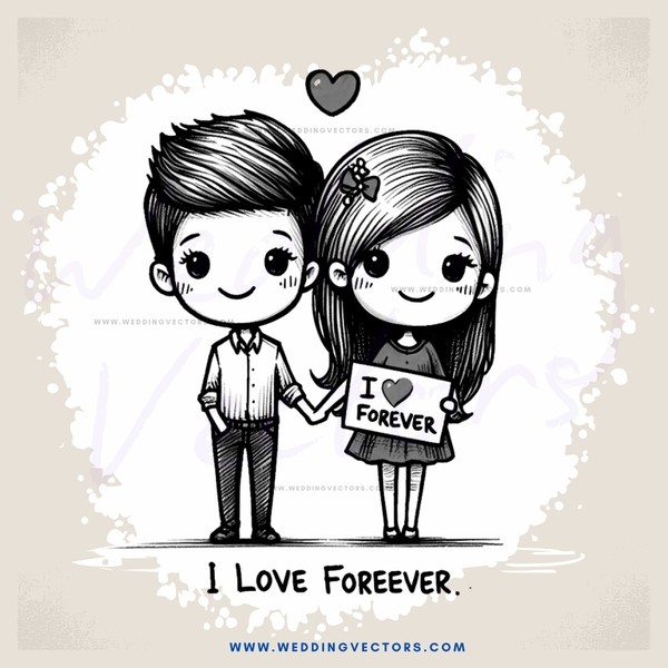 boy and girl sign saying i love forever