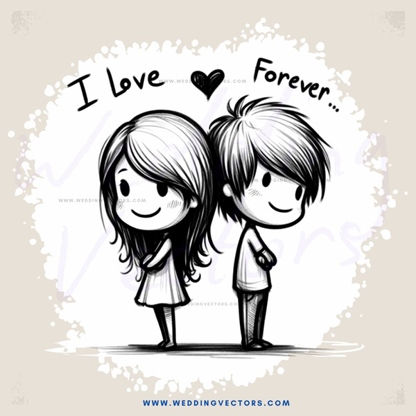 love forever cartoon drawing