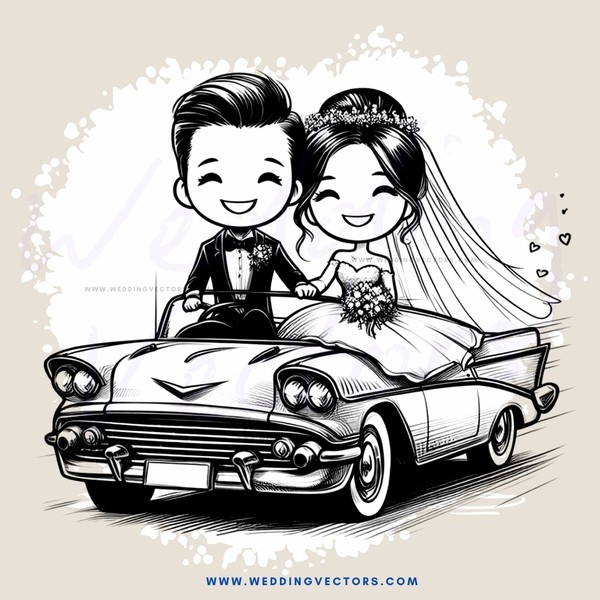 a happy couple in a car