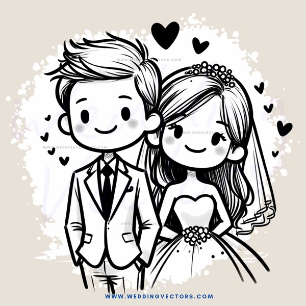 a couple in wedding attire