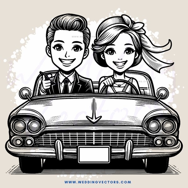 a car with a man and woman in it