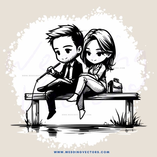 couple sitting on bench by water
