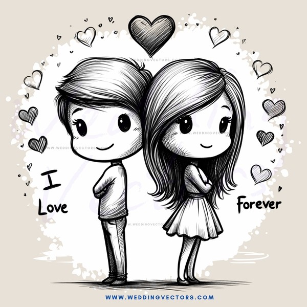 love forever cartoon drawing