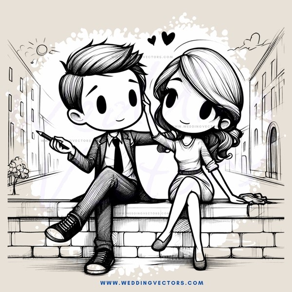 a couple sitting on a brick wall